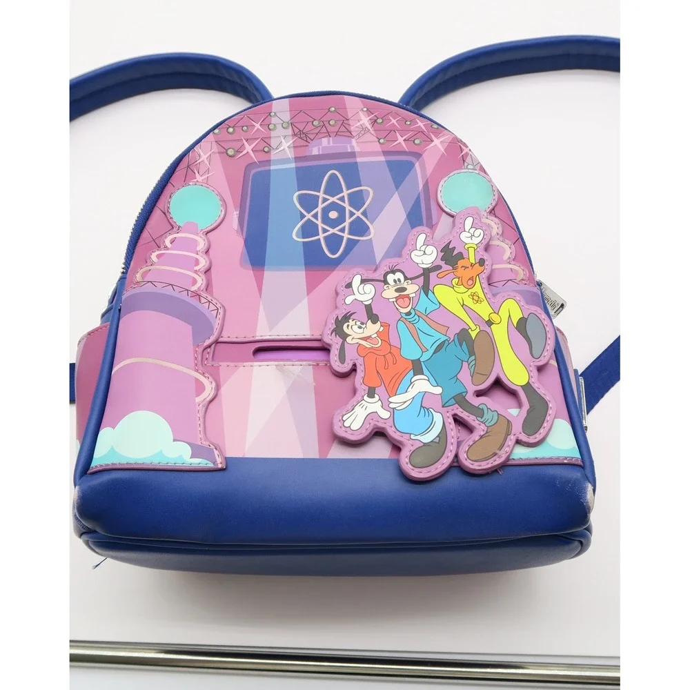Loungefly Disney A Goofy Movie Powerline Max Goofy Roxanne Mini Backpack Blue